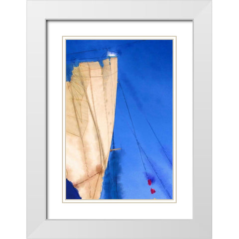 Sailing IV White Modern Wood Framed Art Print with Double Matting by Head, Danny