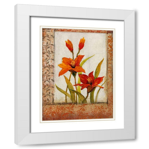 Tulip Inset I White Modern Wood Framed Art Print with Double Matting by OToole, Tim