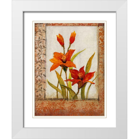 Tulip Inset I White Modern Wood Framed Art Print with Double Matting by OToole, Tim