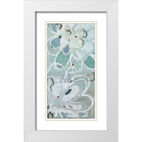 Flowers Abstracted I White Modern Wood Framed Art Print with Double Matting by Fuchs, Jodi