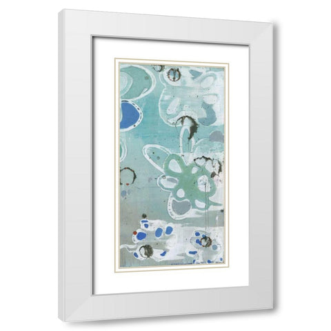 Flowers Abstracted II White Modern Wood Framed Art Print with Double Matting by Fuchs, Jodi