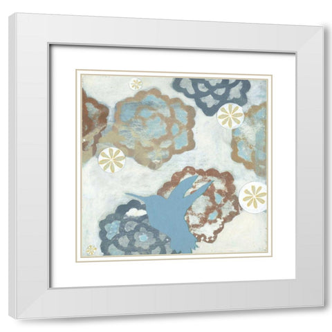 Hover II White Modern Wood Framed Art Print with Double Matting by Fuchs, Jodi