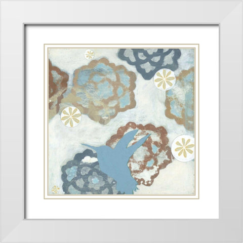 Hover II White Modern Wood Framed Art Print with Double Matting by Fuchs, Jodi