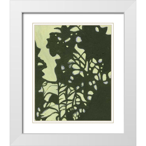 Exotic Silhouette II White Modern Wood Framed Art Print with Double Matting by Fuchs, Jodi