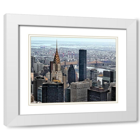 Chrysler and Queens White Modern Wood Framed Art Print with Double Matting by Chester, Colby