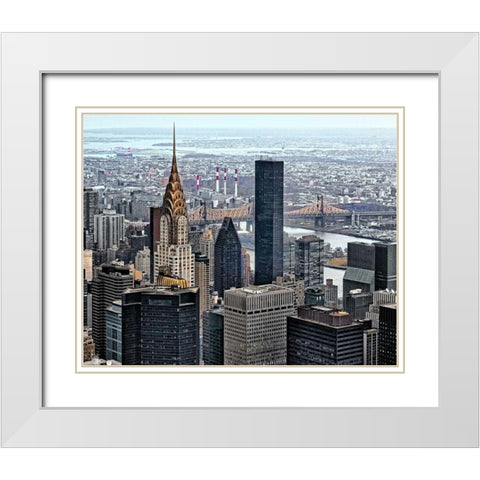 Chrysler and Queens White Modern Wood Framed Art Print with Double Matting by Chester, Colby
