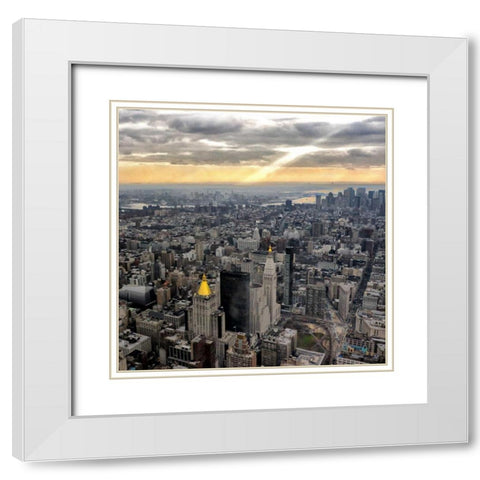 Gold Tones White Modern Wood Framed Art Print with Double Matting by Chester, Colby