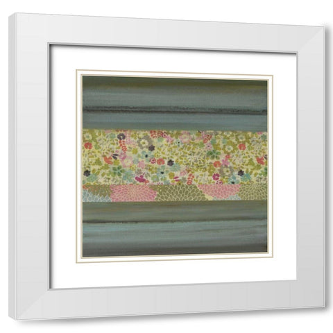 A Gift of Blooms I White Modern Wood Framed Art Print with Double Matting by Green-Aldridge, W.
