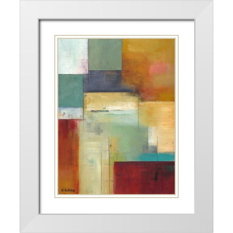 Abstract Green White Modern Wood Framed Art Print with Double Matting by Green-Aldridge, Willie