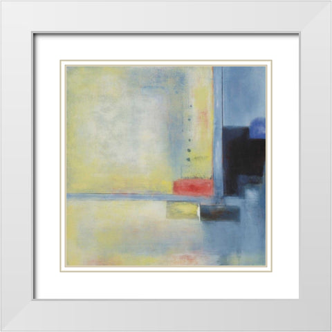 Touch of Blue I White Modern Wood Framed Art Print with Double Matting by Green-Aldridge, W.