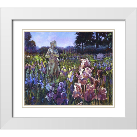 Garden Wait White Modern Wood Framed Art Print with Double Matting by Hadfield, Clif