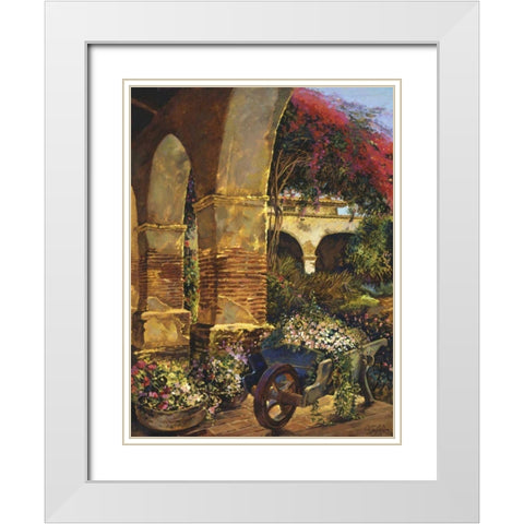 Columns Adorned White Modern Wood Framed Art Print with Double Matting by Hadfield, Clif