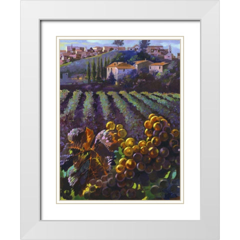 View of Tuscany White Modern Wood Framed Art Print with Double Matting by Hadfield, Clif