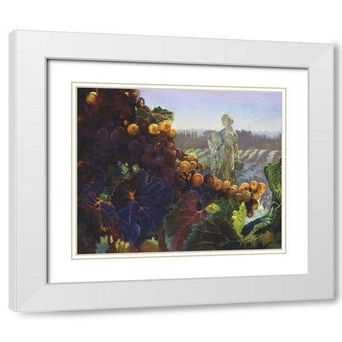 Tuscany Bounty White Modern Wood Framed Art Print with Double Matting by Hadfield, Clif