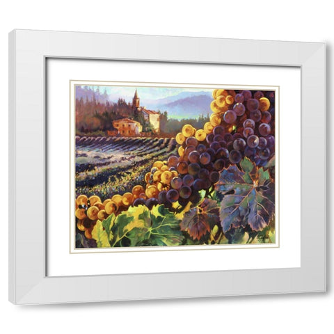 Tuscany Harvest White Modern Wood Framed Art Print with Double Matting by Hadfield, Clif