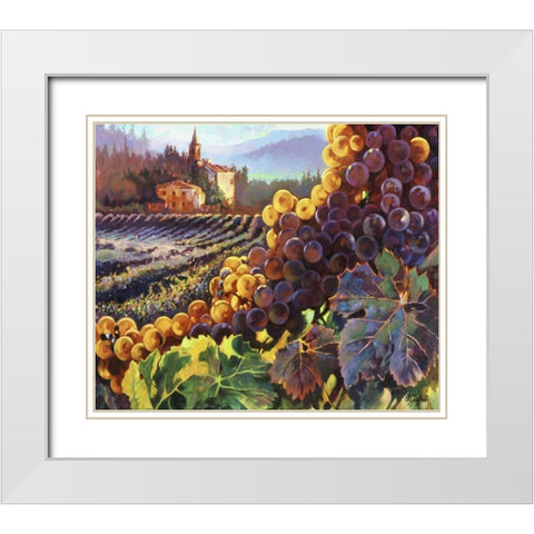 Tuscany Harvest White Modern Wood Framed Art Print with Double Matting by Hadfield, Clif