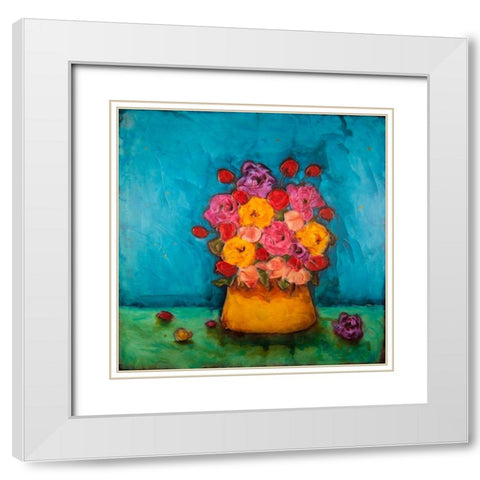 Bucket of Beauty White Modern Wood Framed Art Print with Double Matting by Quin, Marabeth