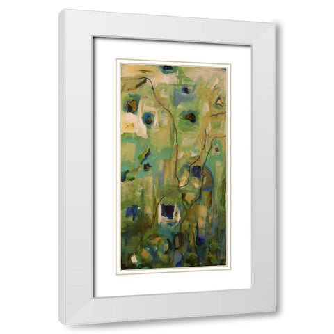 Abstract EXP I White Modern Wood Framed Art Print with Double Matting by Quin, Marabeth