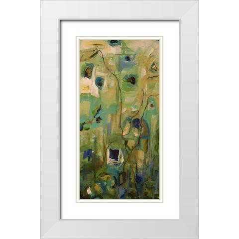 Abstract EXP I White Modern Wood Framed Art Print with Double Matting by Quin, Marabeth