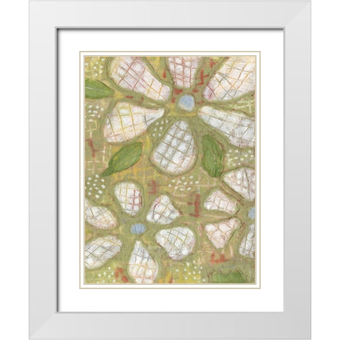 Textured Petals II White Modern Wood Framed Art Print with Double Matting by Deans, Karen