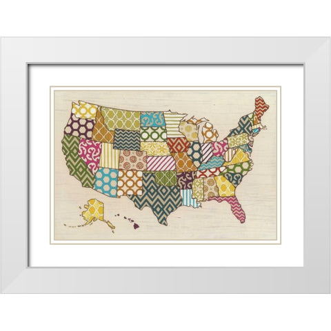 United Patterns White Modern Wood Framed Art Print with Double Matting by Vess, June Erica