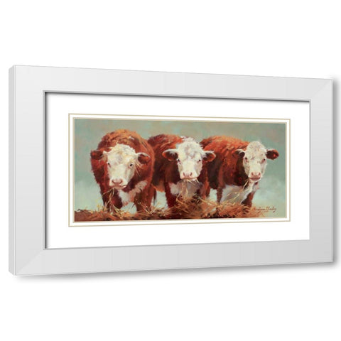 Three of a Kind White Modern Wood Framed Art Print with Double Matting by Hawley, Carolyne