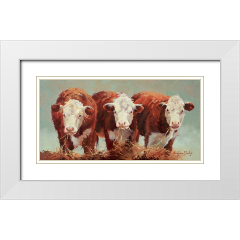 Three of a Kind White Modern Wood Framed Art Print with Double Matting by Hawley, Carolyne