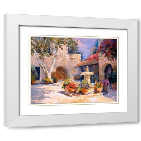 La Fuente White Modern Wood Framed Art Print with Double Matting by Hawley, Carolyne