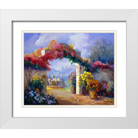 Garden Peace White Modern Wood Framed Art Print with Double Matting by Hawley, Carolyne