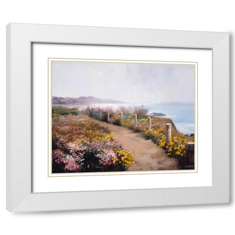 Wildflowers White Modern Wood Framed Art Print with Double Matting by Hawley, Carolyne