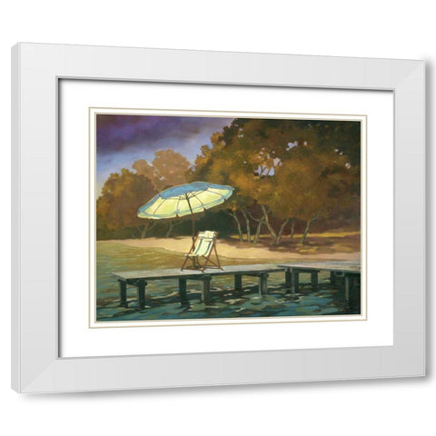 Evening Swim I White Modern Wood Framed Art Print with Double Matting by Reynolds, Graham