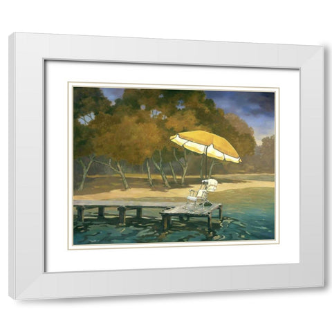 Evening Swim II White Modern Wood Framed Art Print with Double Matting by Reynolds, Graham