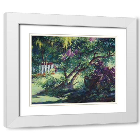 From Under the Lilac White Modern Wood Framed Art Print with Double Matting by Pollard, Julie G.
