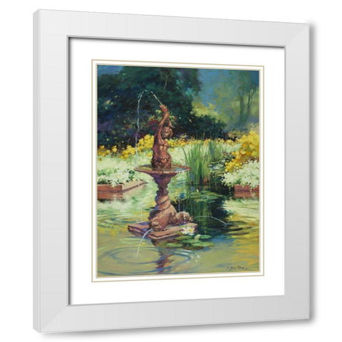La Fontana White Modern Wood Framed Art Print with Double Matting by Pollard, Julie G.