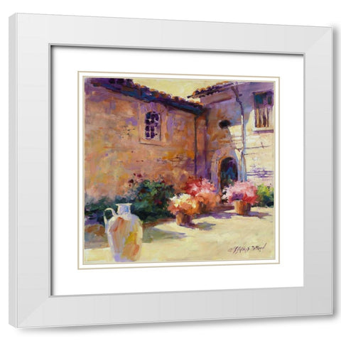 Umbrian Sunlight White Modern Wood Framed Art Print with Double Matting by Pollard, Julie G.