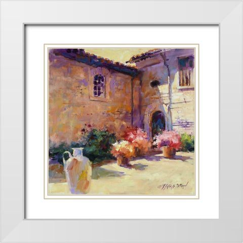 Umbrian Sunlight White Modern Wood Framed Art Print with Double Matting by Pollard, Julie G.
