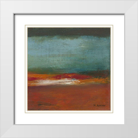 Sea Horizon II White Modern Wood Framed Art Print with Double Matting by Green-Aldridge, W.