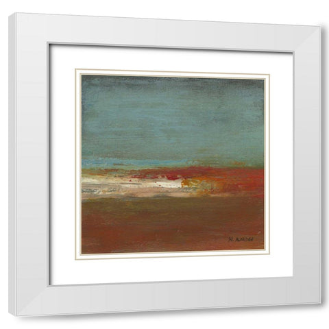 Sea Horizon III White Modern Wood Framed Art Print with Double Matting by Green-Aldridge, W.