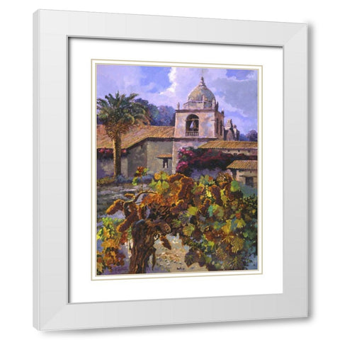 Vineyard at San Miguel White Modern Wood Framed Art Print with Double Matting by Hadfield, Clif