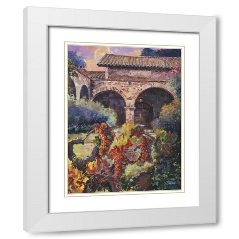 Harvest at the Mission  White Modern Wood Framed Art Print with Double Matting by Hadfield, Clif