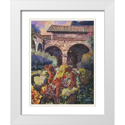 Harvest at the Mission  White Modern Wood Framed Art Print with Double Matting by Hadfield, Clif