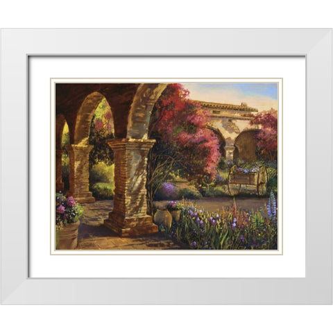 Mission Garden White Modern Wood Framed Art Print with Double Matting by Hadfield, Clif