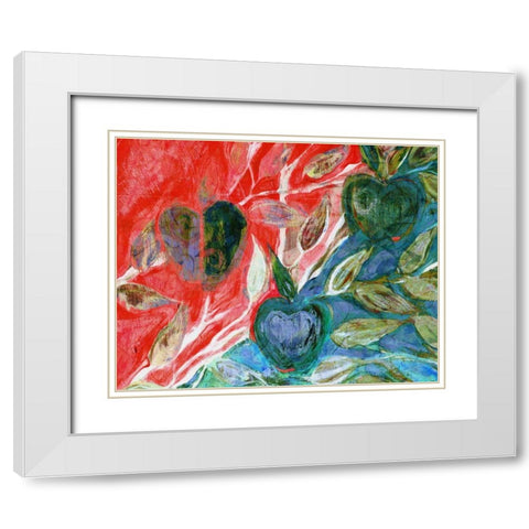 Apples I White Modern Wood Framed Art Print with Double Matting by Harrington, Danielle