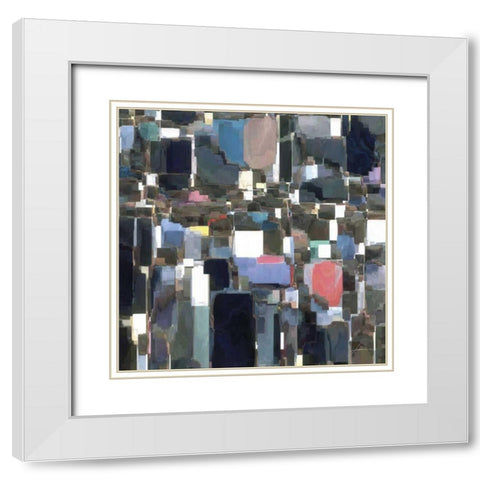 Building Block Tile II White Modern Wood Framed Art Print with Double Matting by Burghardt, James