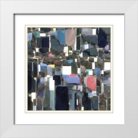Building Block Tile II White Modern Wood Framed Art Print with Double Matting by Burghardt, James