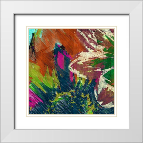 Floragraph III White Modern Wood Framed Art Print with Double Matting by Burghardt, James