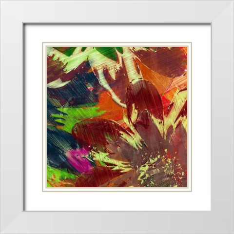 Floragraph IV White Modern Wood Framed Art Print with Double Matting by Burghardt, James