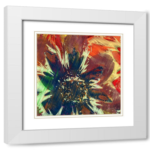 Floragraph V White Modern Wood Framed Art Print with Double Matting by Burghardt, James