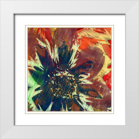 Floragraph V White Modern Wood Framed Art Print with Double Matting by Burghardt, James