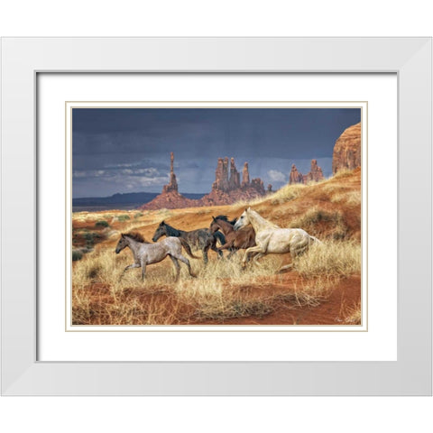 Monumental Run  White Modern Wood Framed Art Print with Double Matting by Drost, David